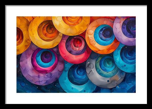 Spectrum Spirals - Framed Print