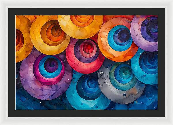 Spectrum Spirals - Framed Print