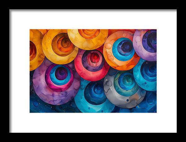 Spectrum Spirals - Framed Print