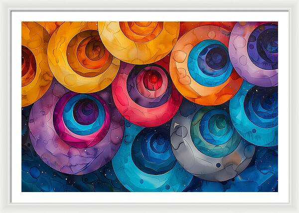 Spectrum Spirals - Framed Print