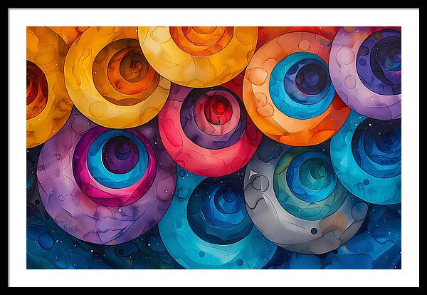 Spectrum Spirals - Framed Print