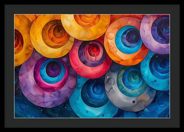 Spectrum Spirals - Framed Print