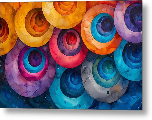 Spectrum Spirals - Metal Print