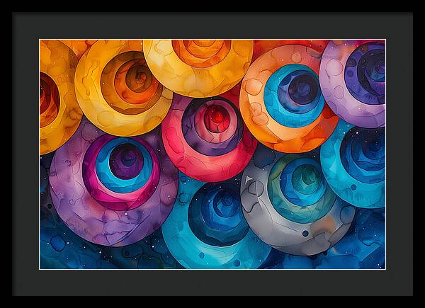 Spectrum Spirals - Framed Print