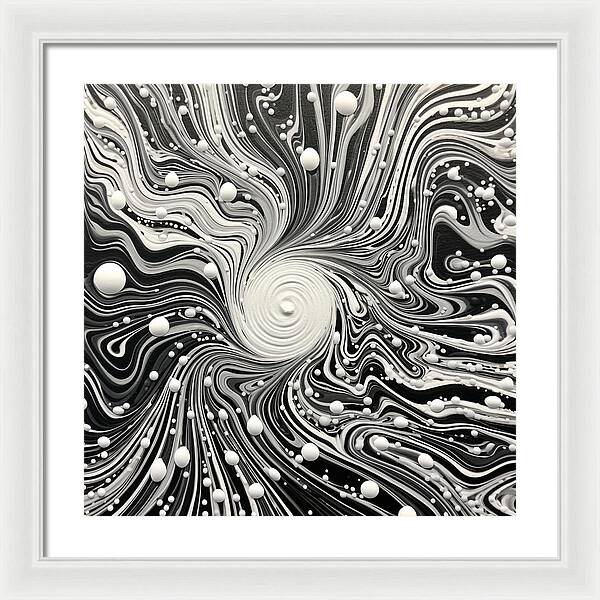 Spiraling White - Framed Print