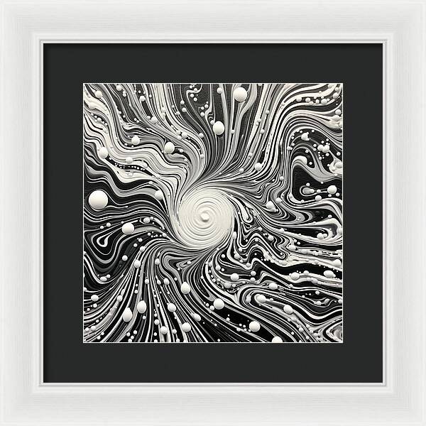 Spiraling White - Framed Print