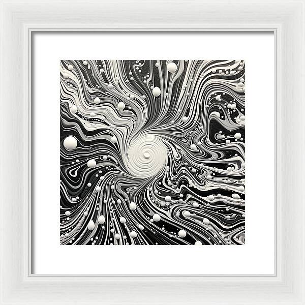 Spiraling White - Framed Print