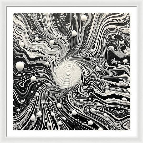 Spiraling White - Framed Print