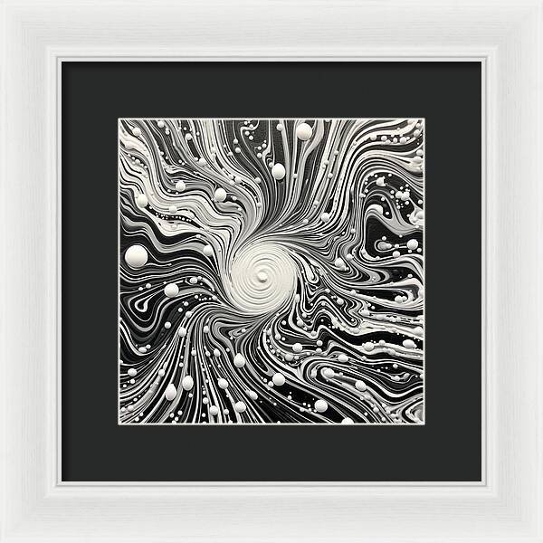 Spiraling White - Framed Print