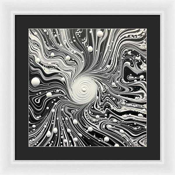 Spiraling White - Framed Print