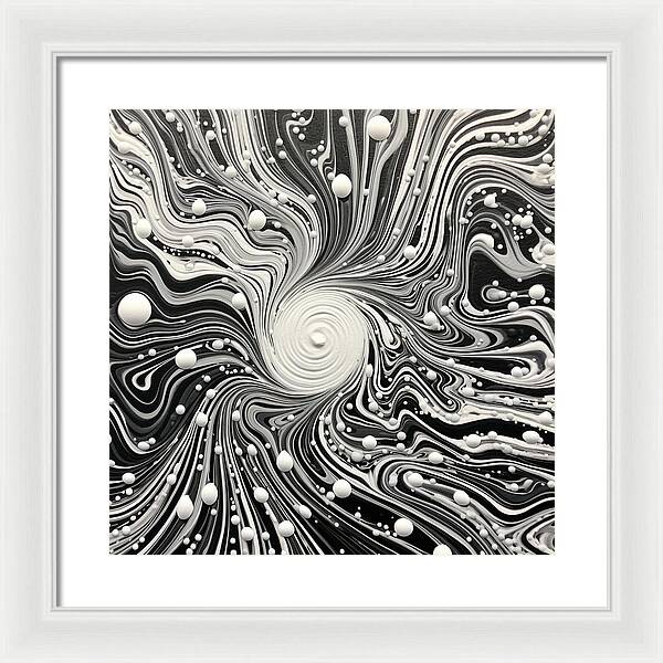 Spiraling White - Framed Print