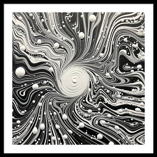 Spiraling White - Framed Print