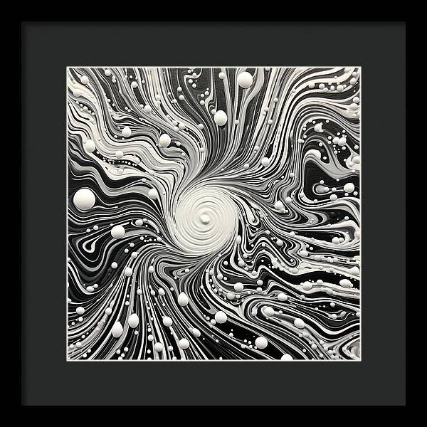 Spiraling White - Framed Print