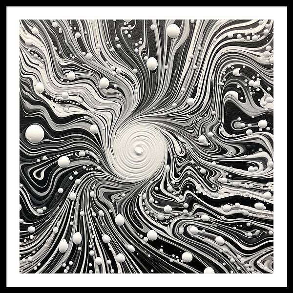 Spiraling White - Framed Print