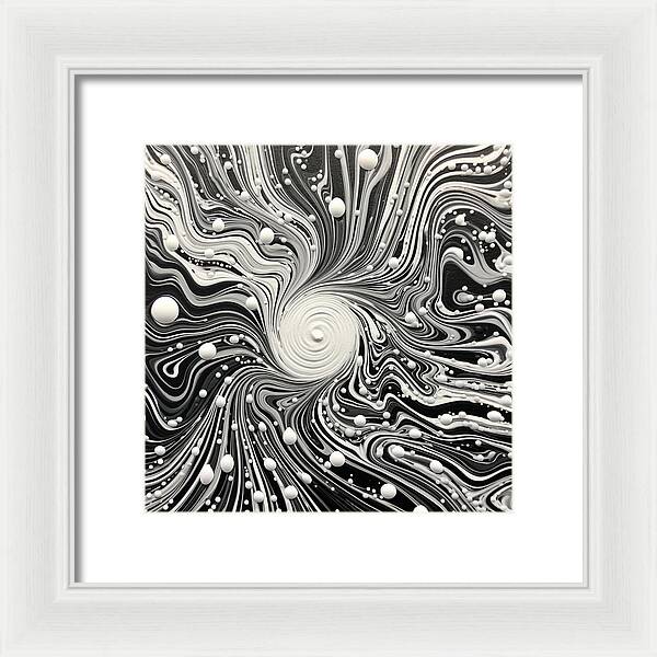 Spiraling White - Framed Print
