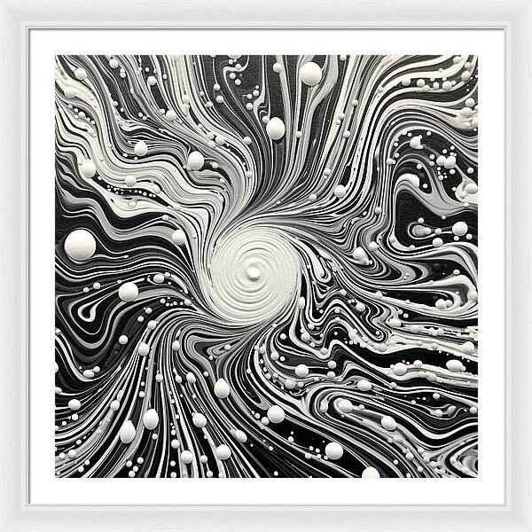 Spiraling White - Framed Print