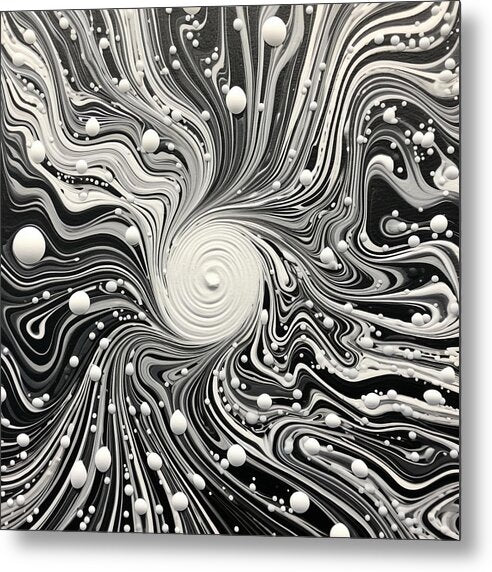 Spiraling White - Metal Print
