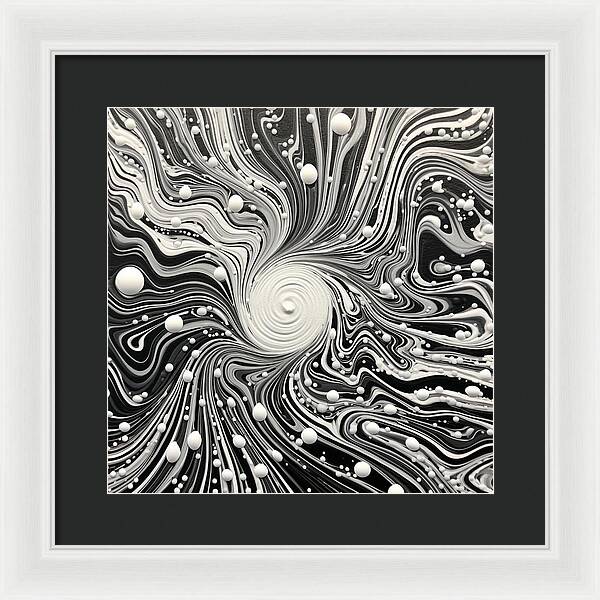 Spiraling White - Framed Print