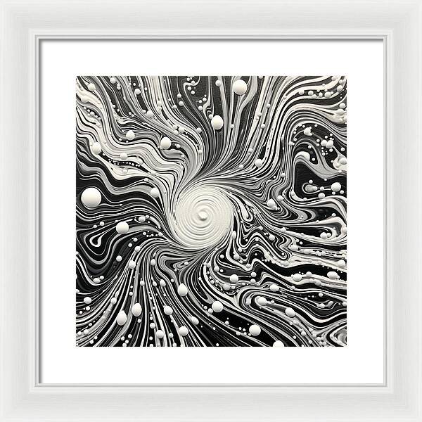 Spiraling White - Framed Print