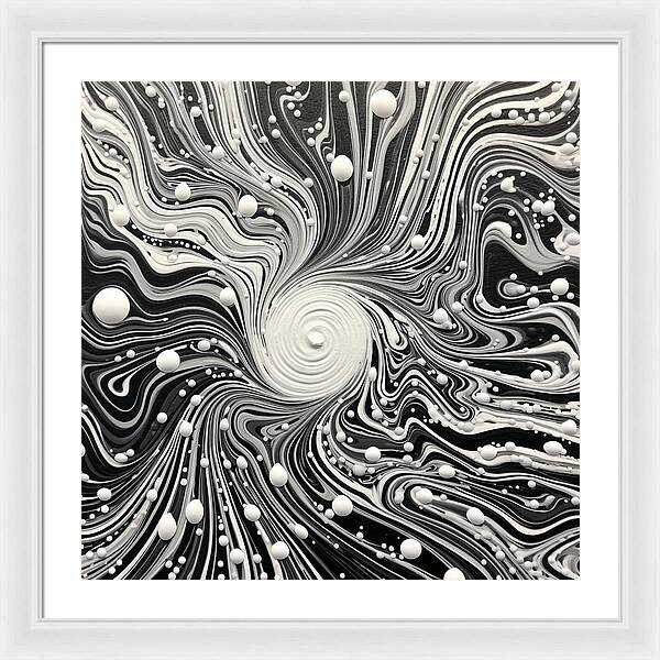Spiraling White - Framed Print