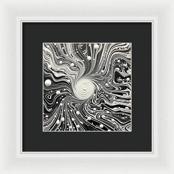 Spiraling White - Framed Print