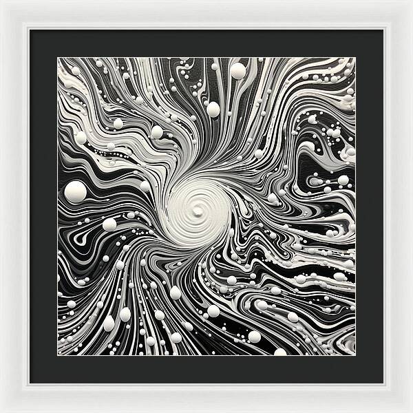 Spiraling White - Framed Print