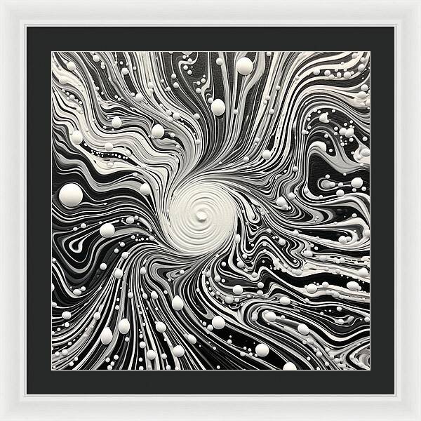 Spiraling White - Framed Print