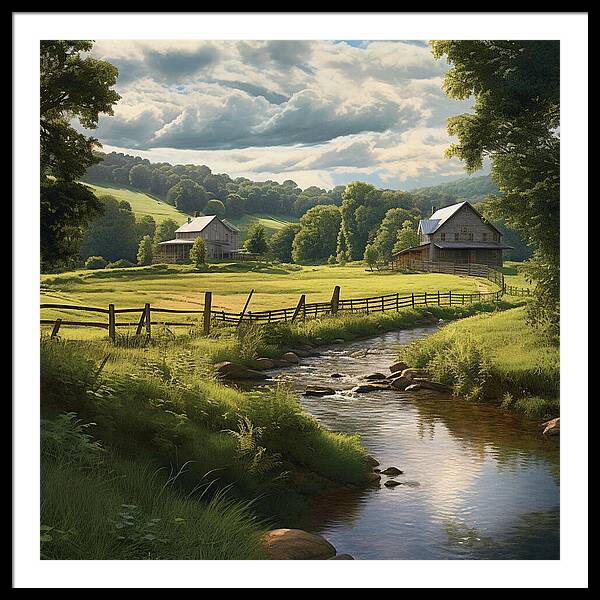 Spring Meadows Home - Framed Print