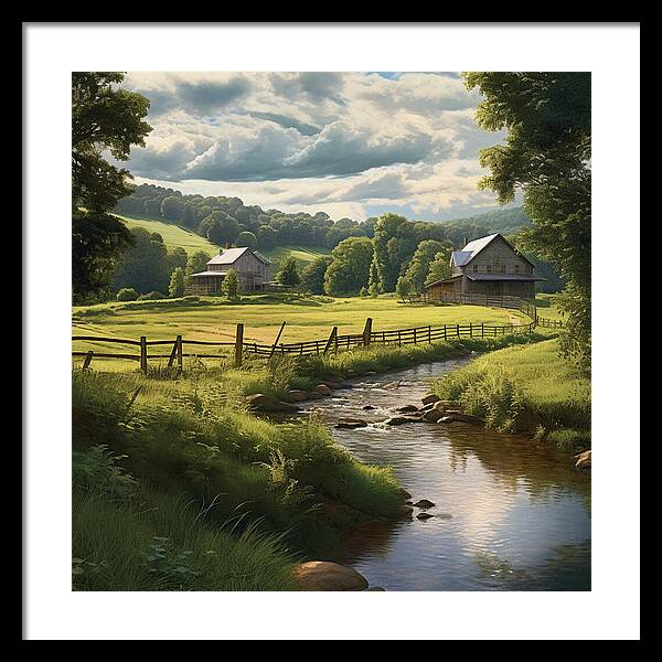 Spring Meadows Home - Framed Print