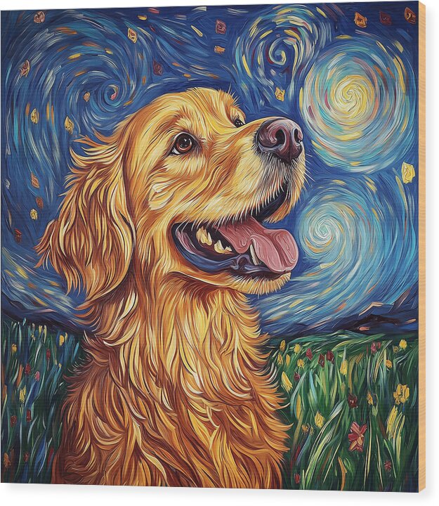 Starry Gaze - Wood Print