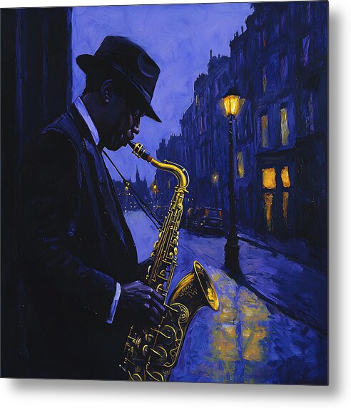 Streetlight Blues - Metal Print