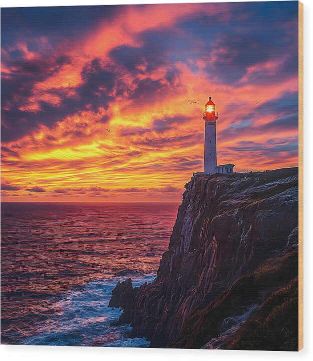 Sunset Sentinel - Wood Print