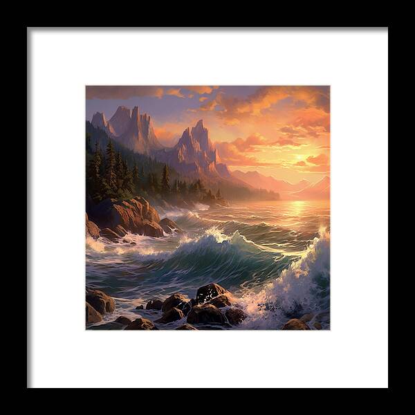 Sunset Surge - Framed Print