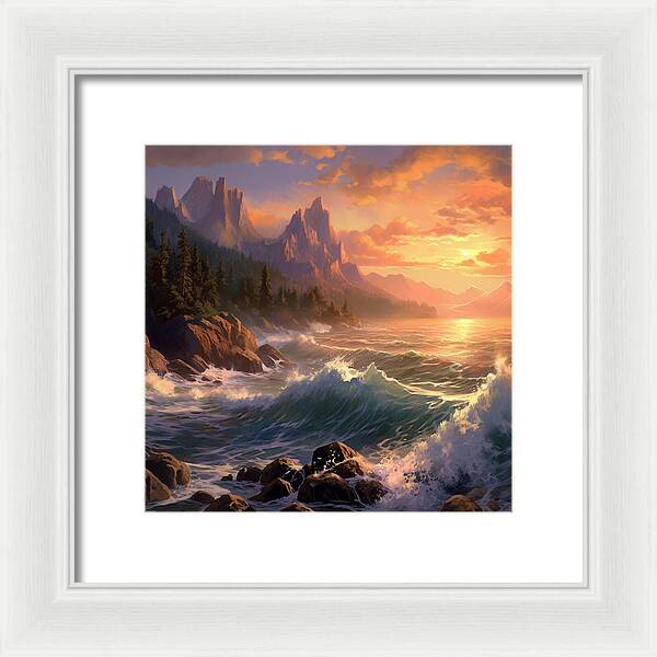 Sunset Surge - Framed Print