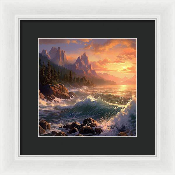 Sunset Surge - Framed Print