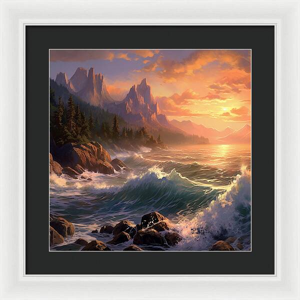 Sunset Surge - Framed Print