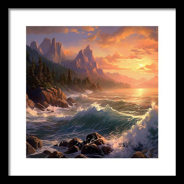 Sunset Surge - Framed Print