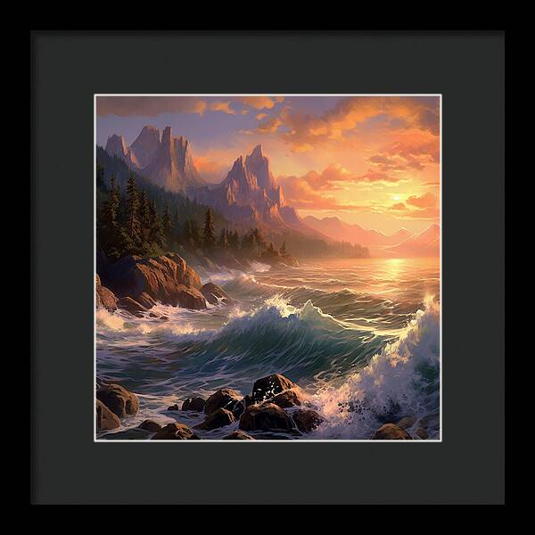 Sunset Surge - Framed Print