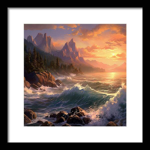 Sunset Surge - Framed Print