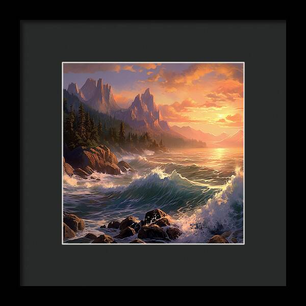 Sunset Surge - Framed Print