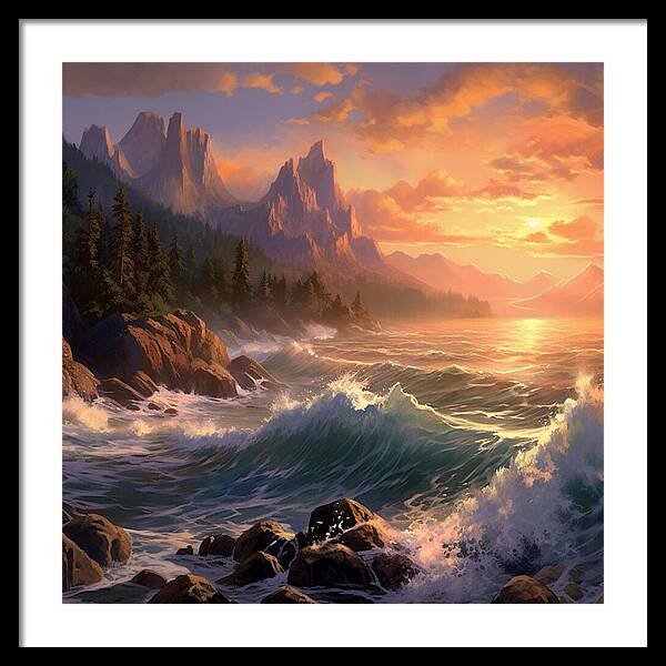 Sunset Surge - Framed Print