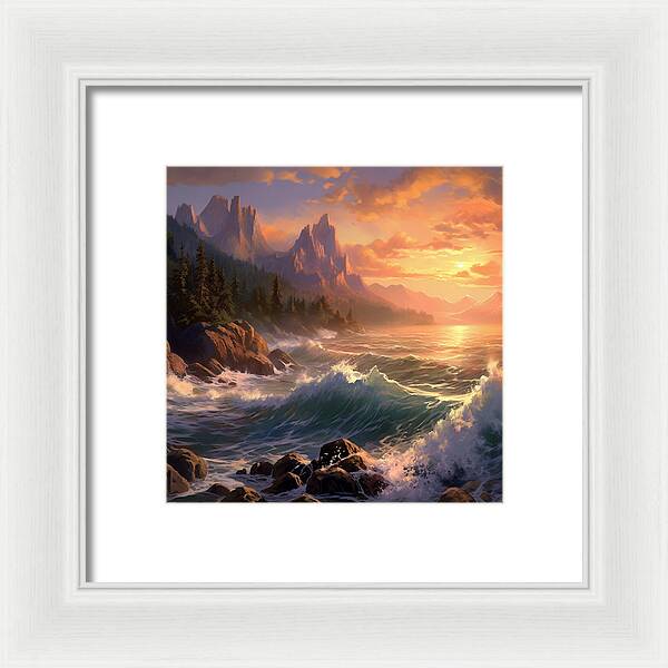 Sunset Surge - Framed Print