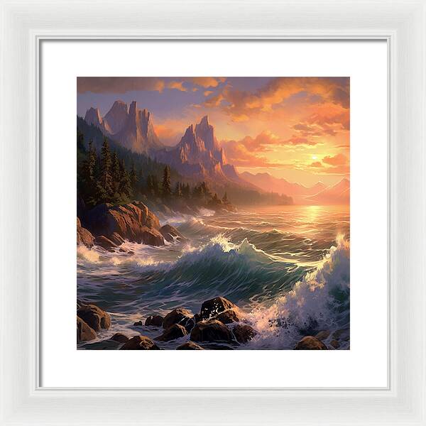 Sunset Surge - Framed Print