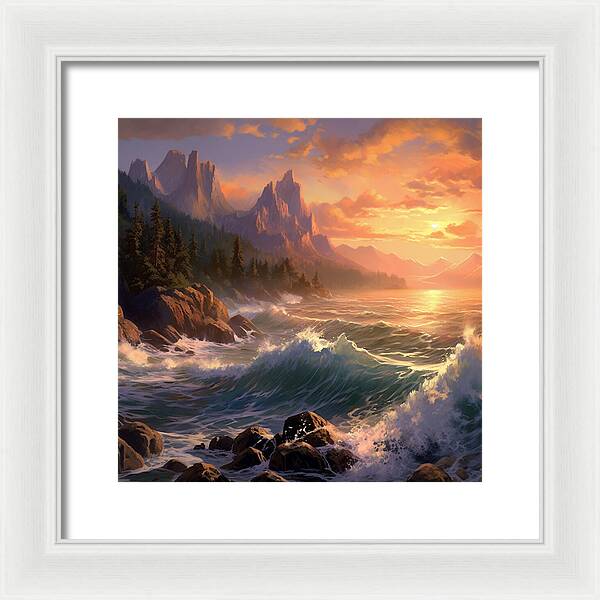 Sunset Surge - Framed Print