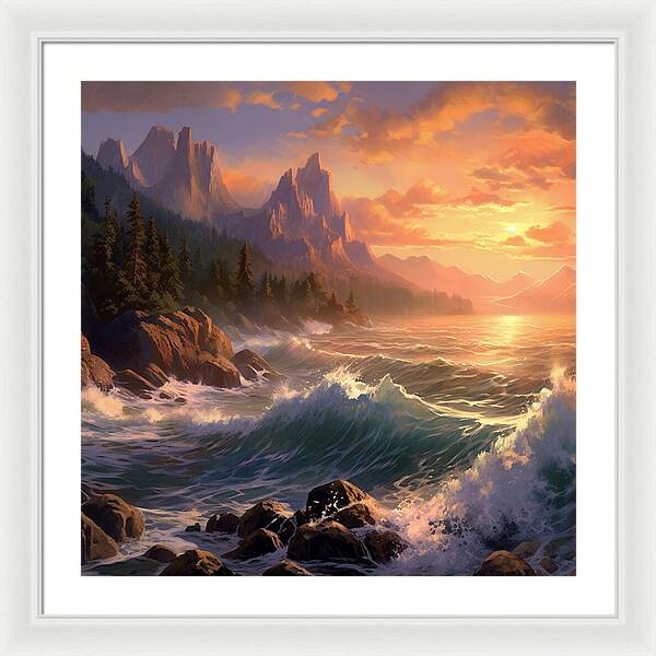 Sunset Surge - Framed Print