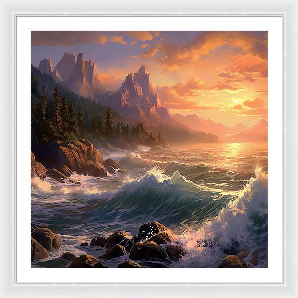 Sunset Surge - Framed Print