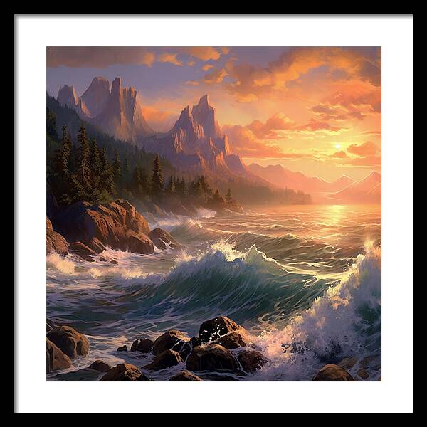 Sunset Surge - Framed Print