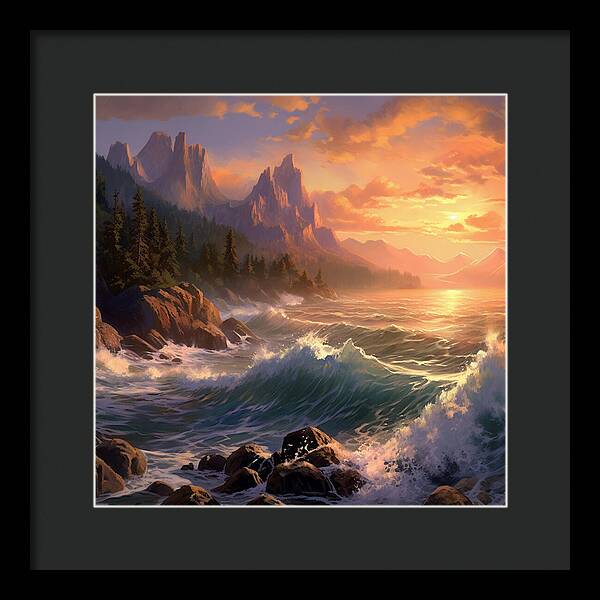 Sunset Surge - Framed Print