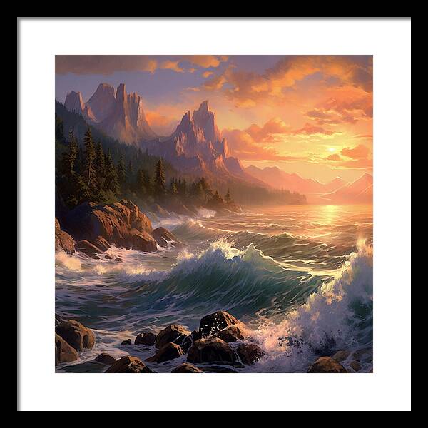 Sunset Surge - Framed Print
