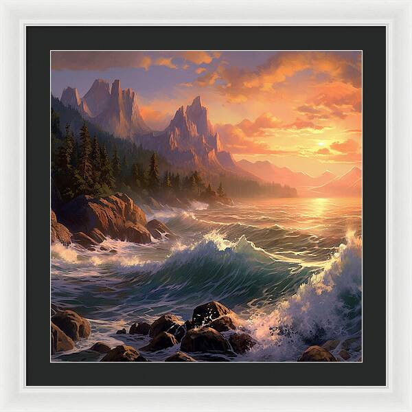 Sunset Surge - Framed Print